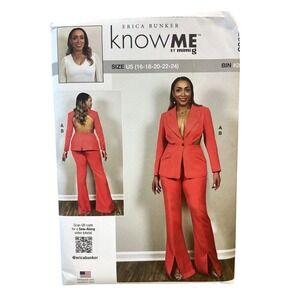 KNOW ME ME2065 Sewing Pattern Misses U5 16-24 White Blazer Pants Cutout Back